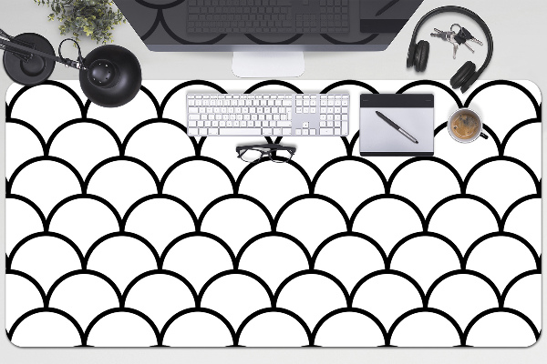 Full desk protector scallop pattern