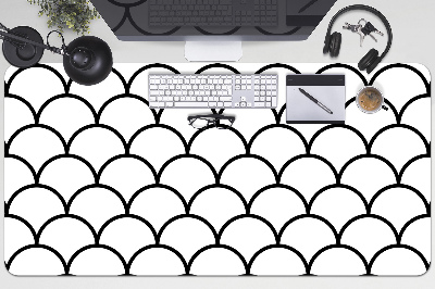 Full desk protector scallop pattern