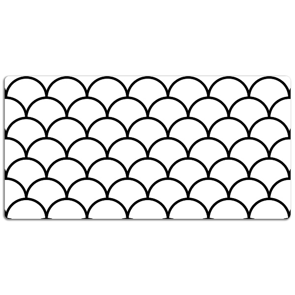 Full desk protector scallop pattern