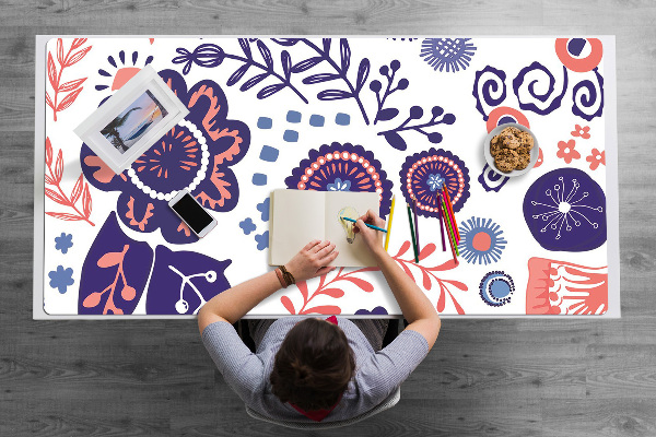 Desk mat abstract flowers
