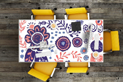 Desk mat abstract flowers