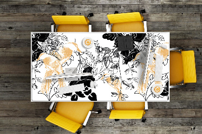 Large desk mat for children golden birds