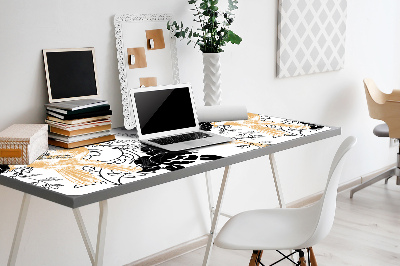 Large desk mat for children golden birds