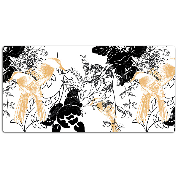 Large desk mat for children golden birds