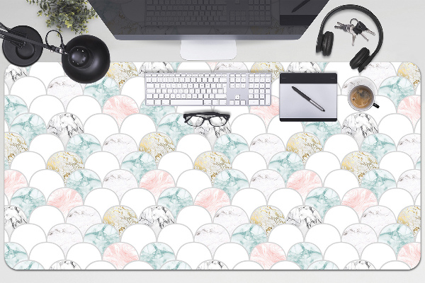 Full desk protector pastel marble