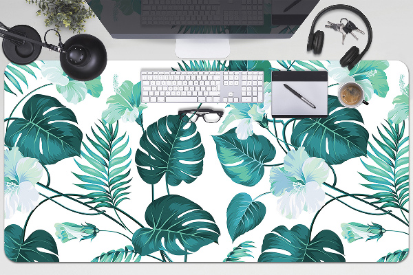 Full desk pad tropical leaves