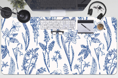 Large desk pad PVC protector wildflowers
