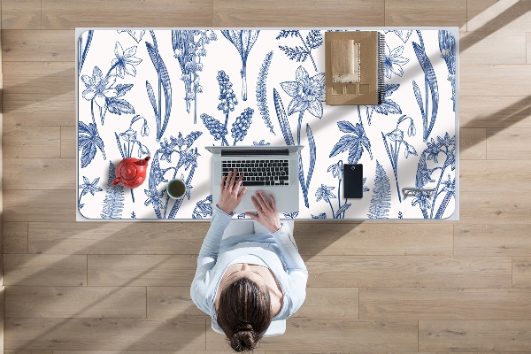 Large desk pad PVC protector wildflowers