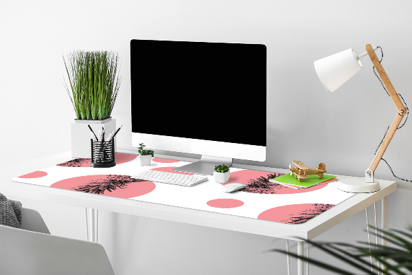 Large desk mat table protector pink pineapple