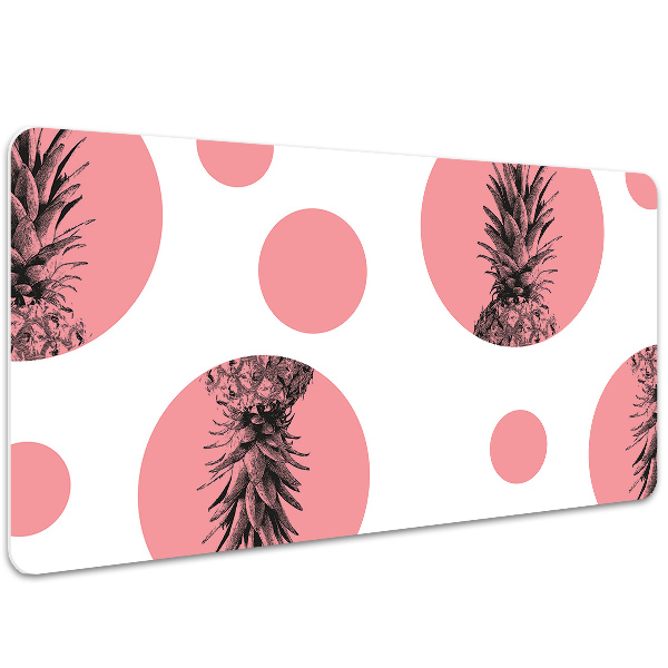 Large desk mat table protector pink pineapple