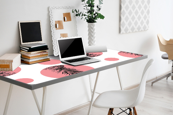 Large desk mat table protector pink pineapple
