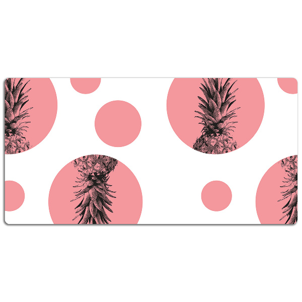 Large desk mat table protector pink pineapple