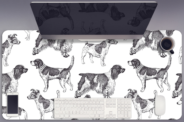 Large desk mat for children dogs pattern