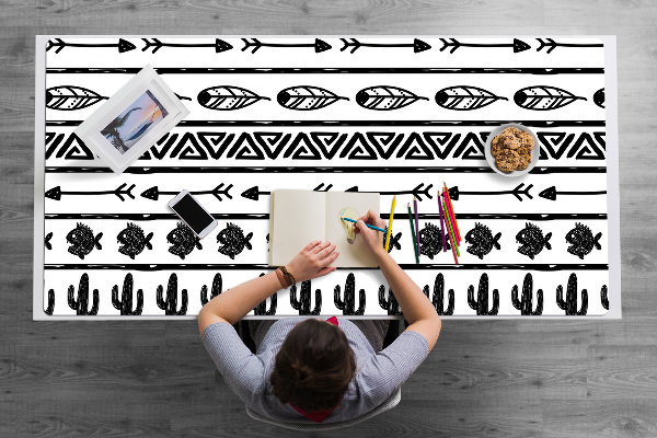 Full desk pad Boho black and white