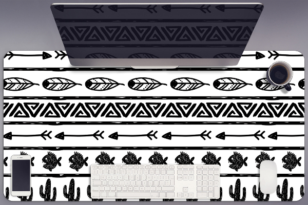 Full desk pad Boho black and white