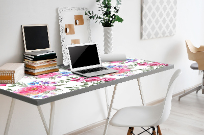 Large desk mat table protector pink flowers