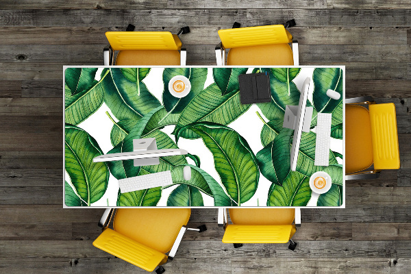 Desk mat Green large leaves