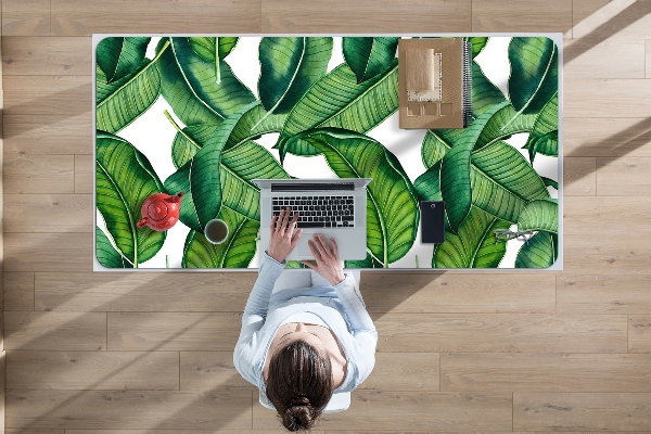 Desk mat Green large leaves