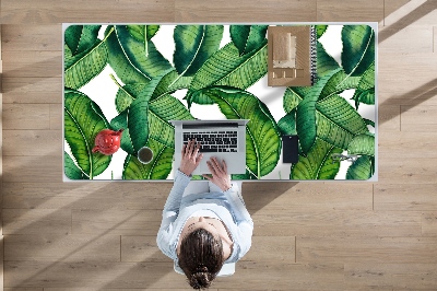 Desk mat Green large leaves