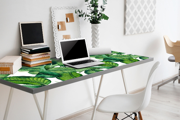 Desk mat Green large leaves