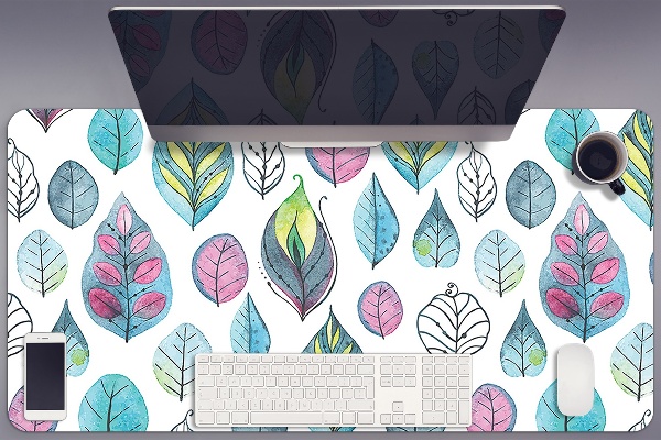 Desk mat cartoonish leaves