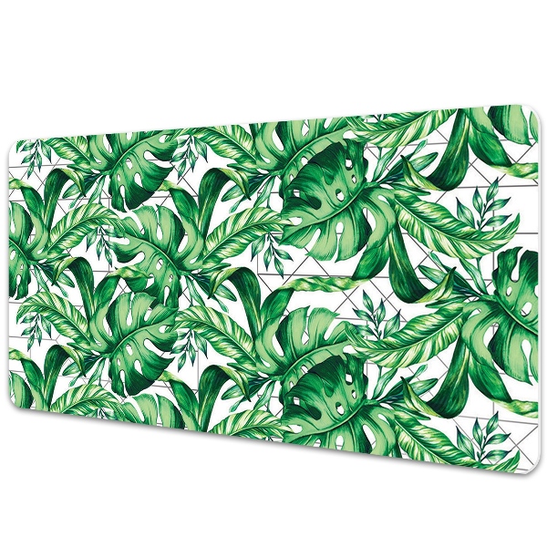 Desk mat geometric leaves