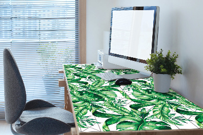 Desk mat geometric leaves