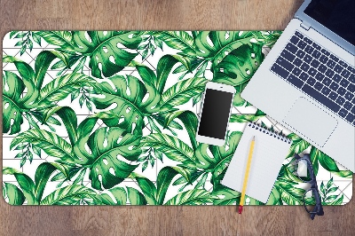 Desk mat geometric leaves