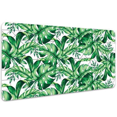 Desk mat geometric leaves