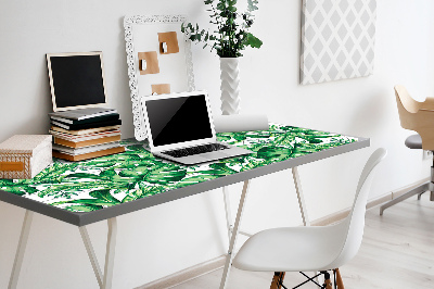 Desk mat geometric leaves