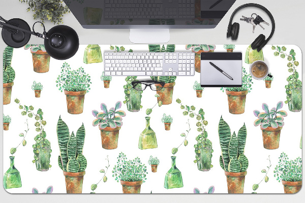 Full desk protector painted cacti
