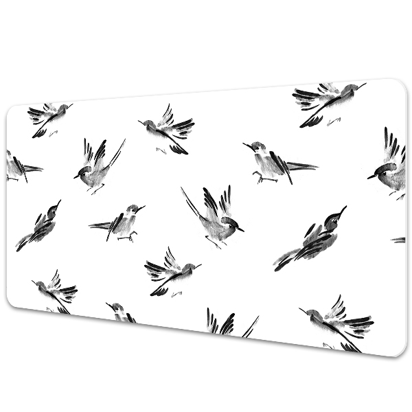 Desk pad painted sparrows