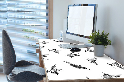 Desk pad painted sparrows