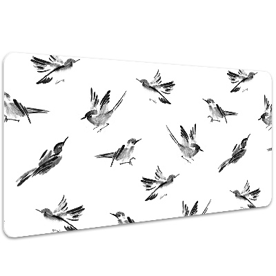 Desk pad painted sparrows