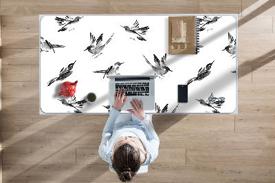 Desk pad painted sparrows