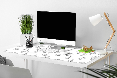 Full desk pad Cacti black and white