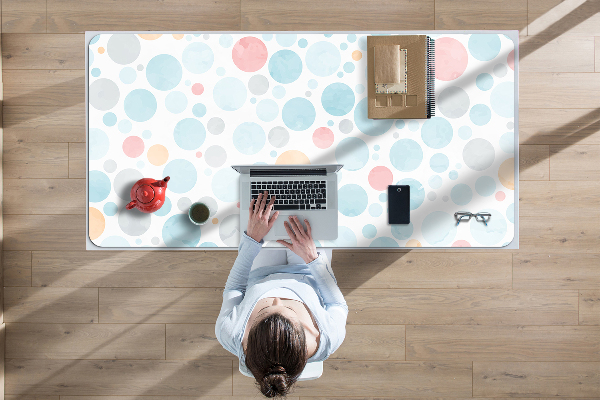 Full desk protector pastel dots