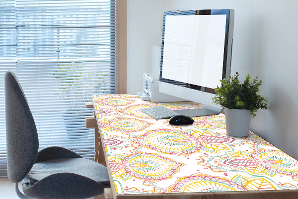 Large desk mat table protector Indian pattern