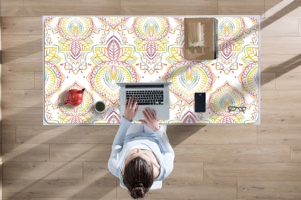 Large desk mat table protector Indian pattern