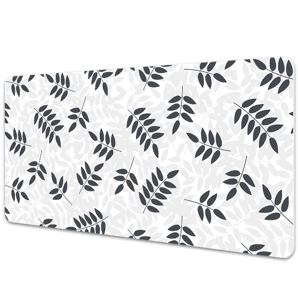 Desk mat Black and gray leaves