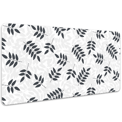 Desk mat Black and gray leaves