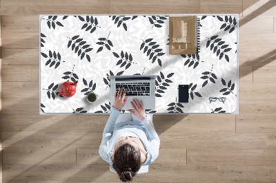 Desk mat Black and gray leaves