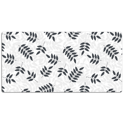 Desk mat Black and gray leaves