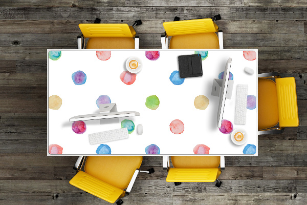 Desk pad colored dots