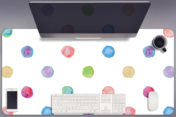Desk pad colored dots