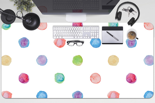 Desk pad colored dots