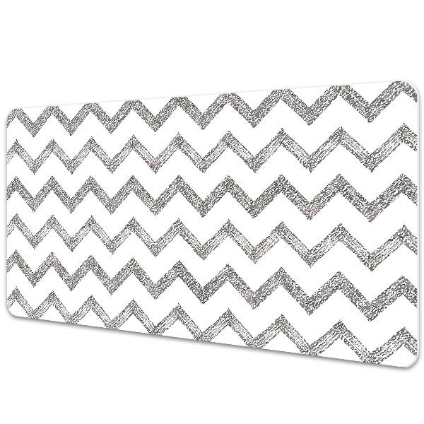 Desk pad silver zigzags