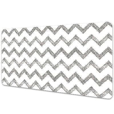 Desk pad silver zigzags