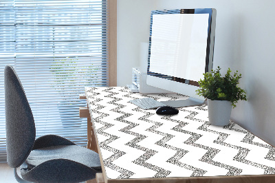 Desk pad silver zigzags