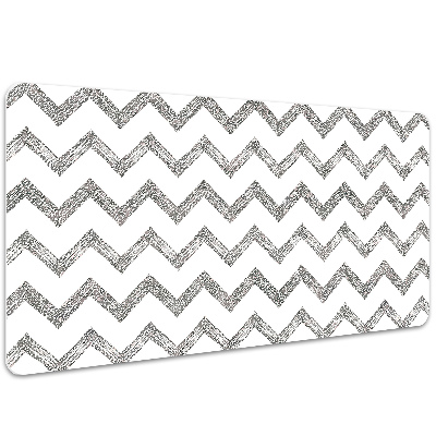 Desk pad silver zigzags